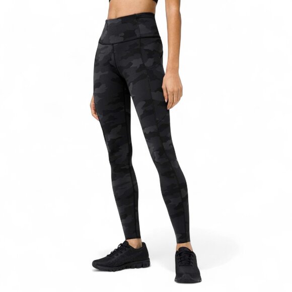 Lululemon Fast and Free Tight II 25" Non-Reflective Nulux Sz 4 Gray Camo W5BXRS - Picture 1 of 10